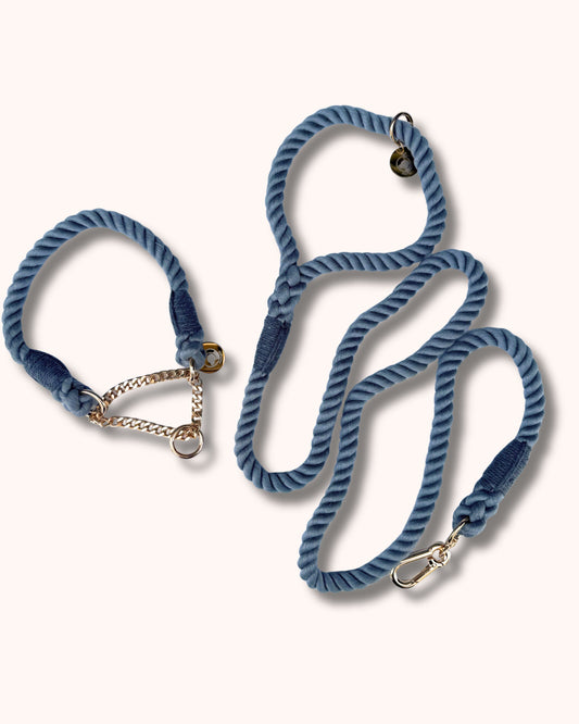 Rope Collar & Leash Set - Grey