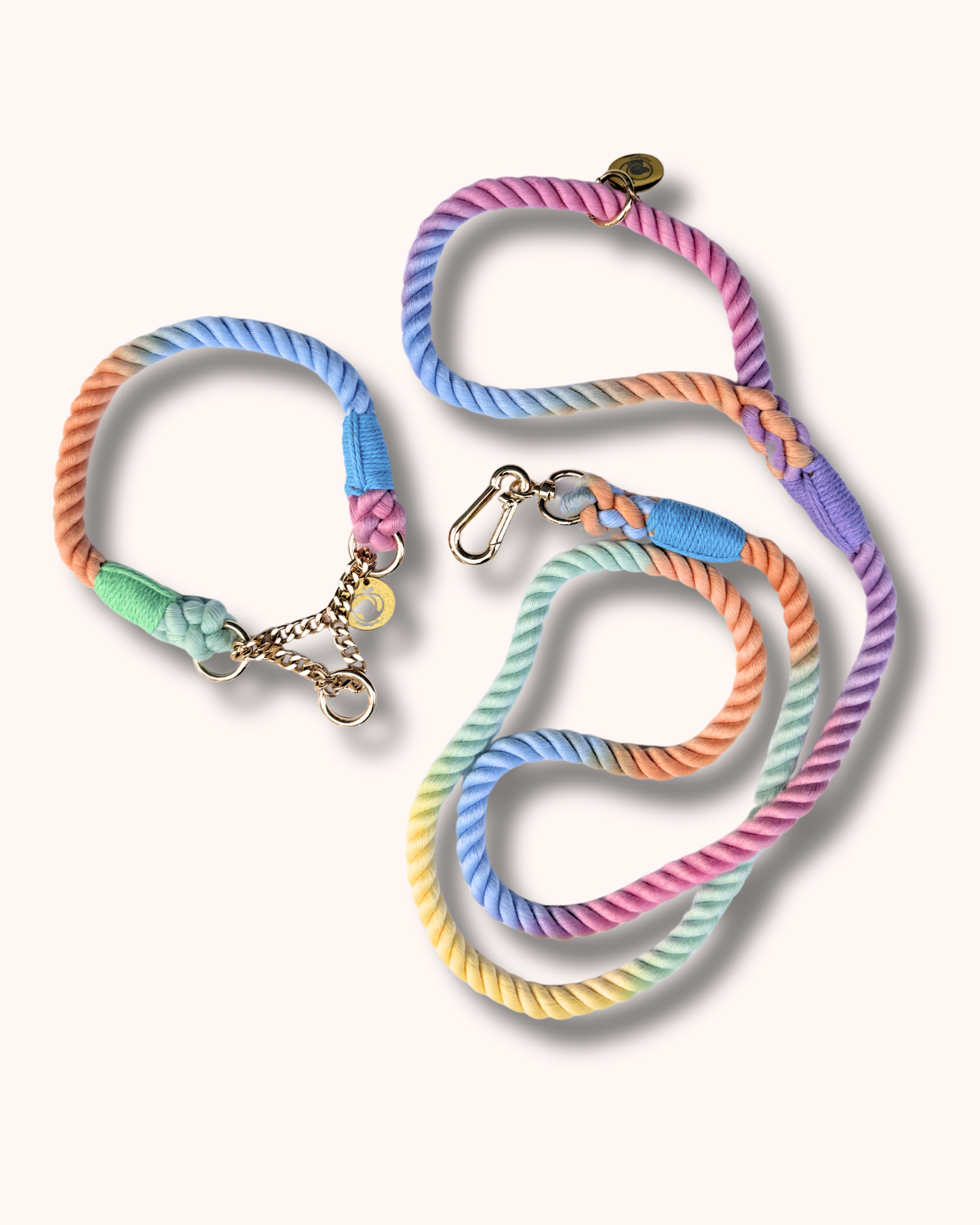 Rope Collar and Leash Set - Multicolor Mixed