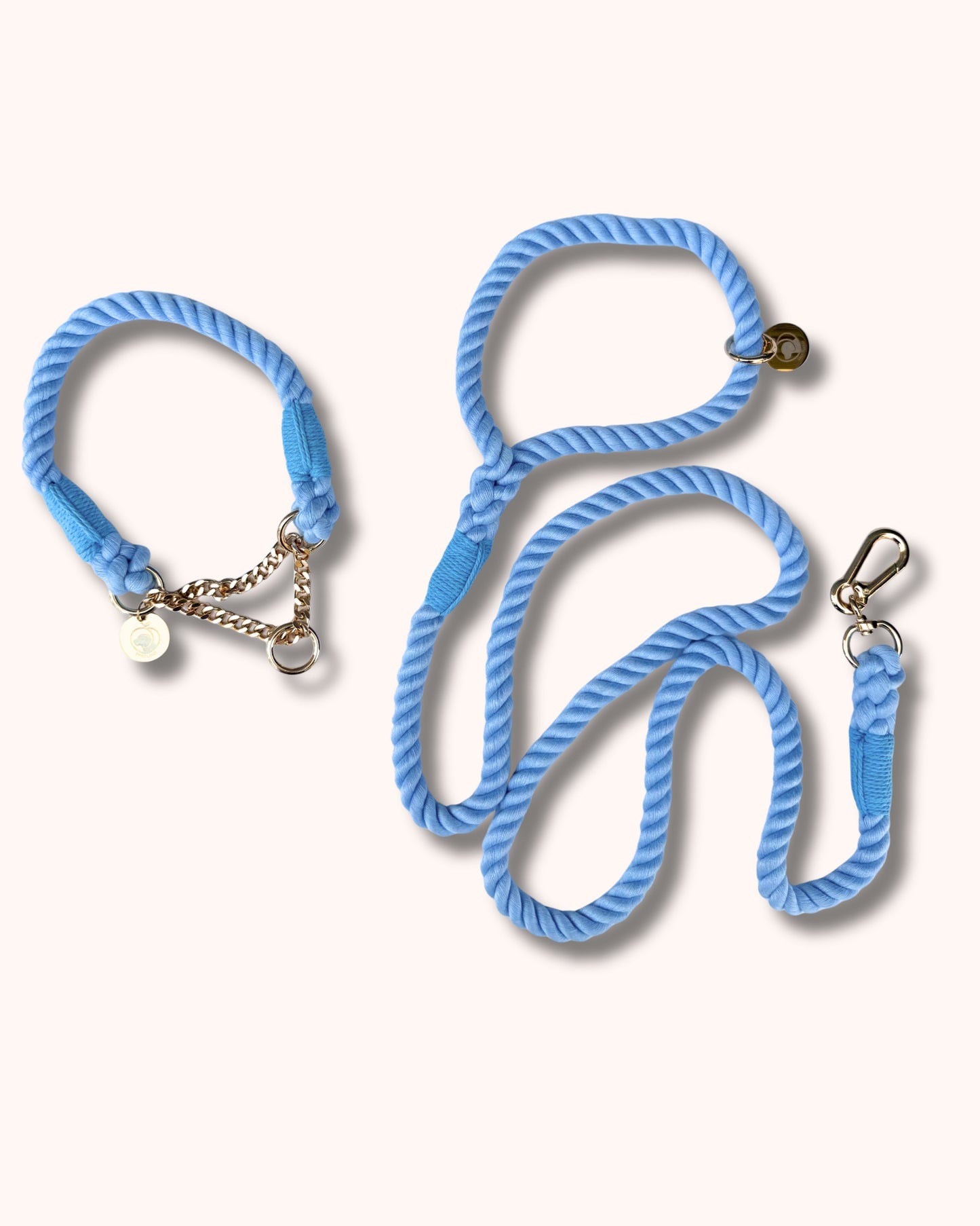 Rope Collar & Leash Set - Sky